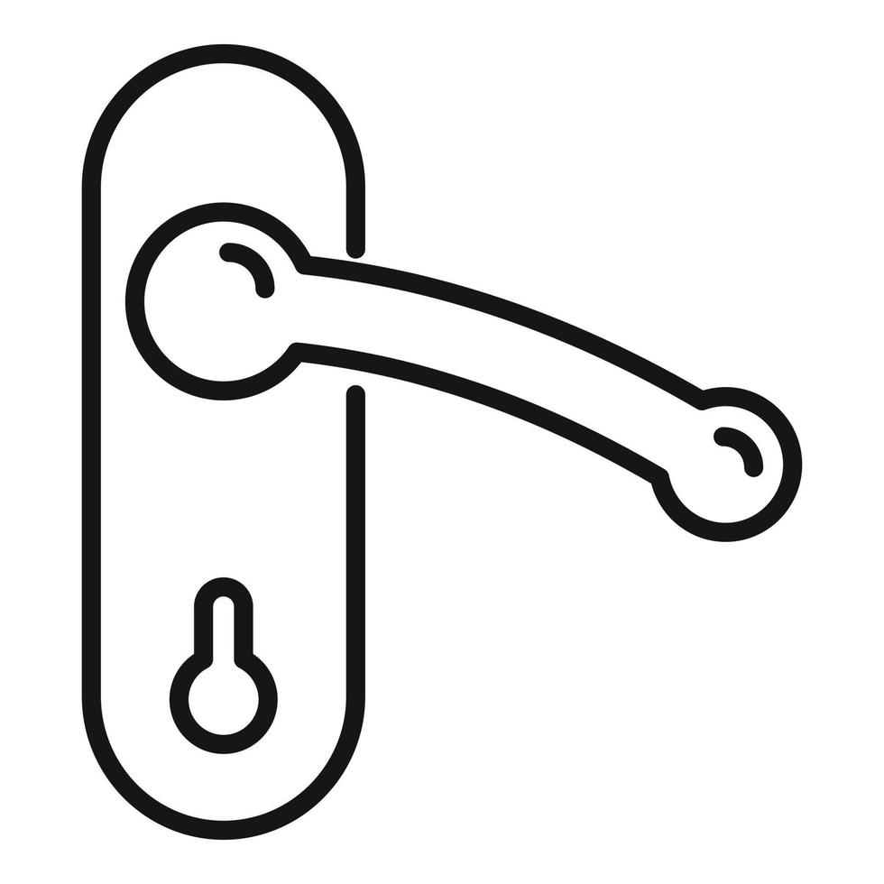 Door handle lock icon outline vector. Knob latch vector