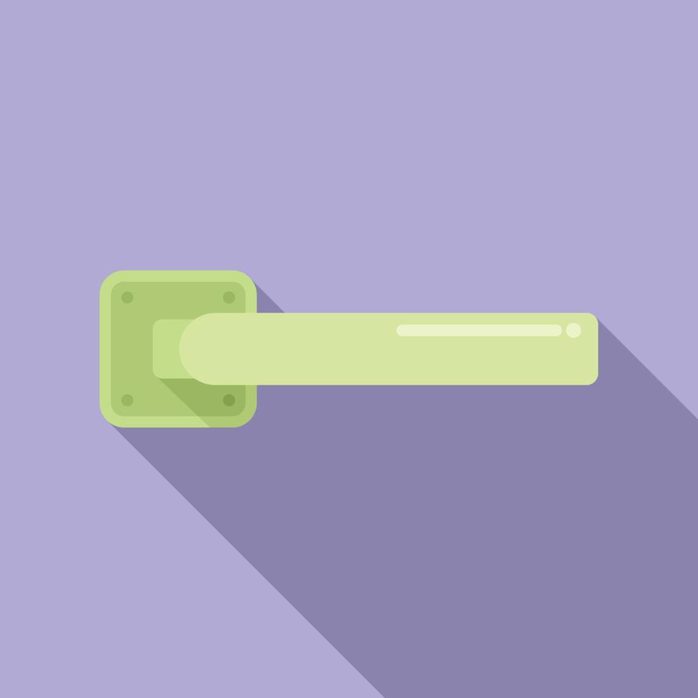 Silver door handle icon flat vector. Lock latch vector