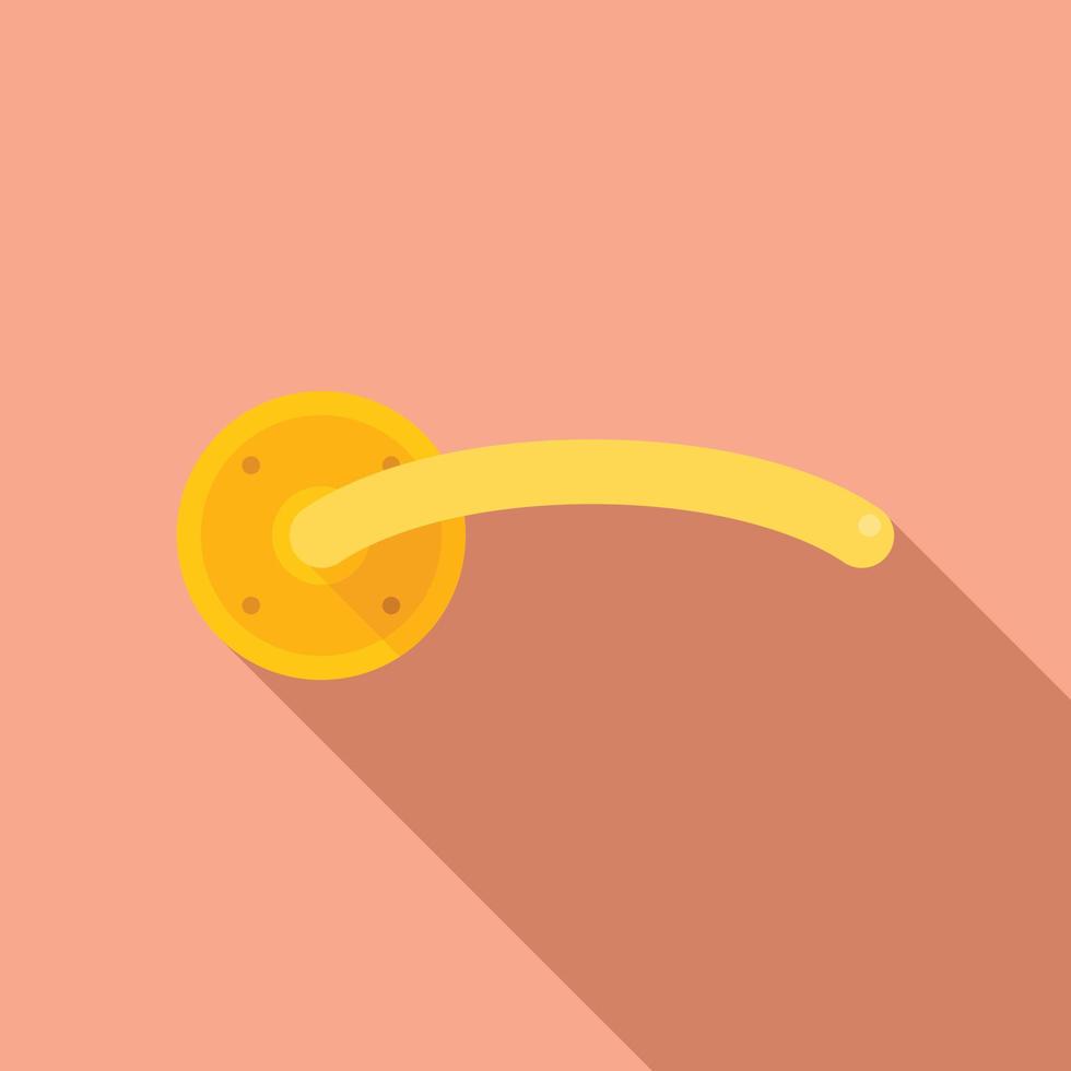 Entrance door handle icon flat vector. Lock latch vector