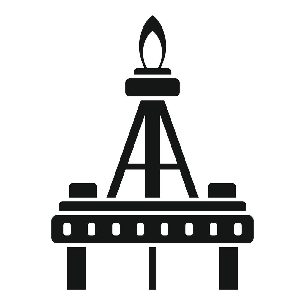 Fire gas rig icon simple vector. Drilling ocean vector