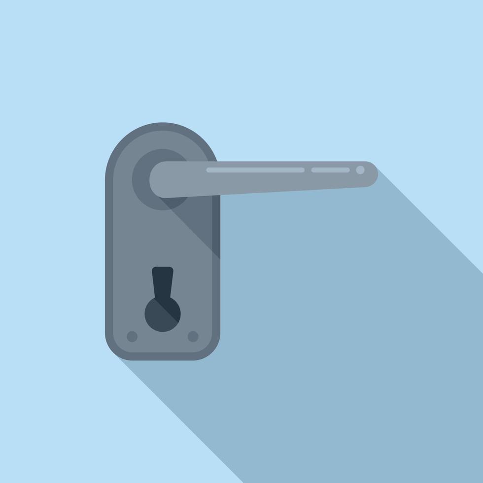 Iron door handle icon flat vector. Key latch vector