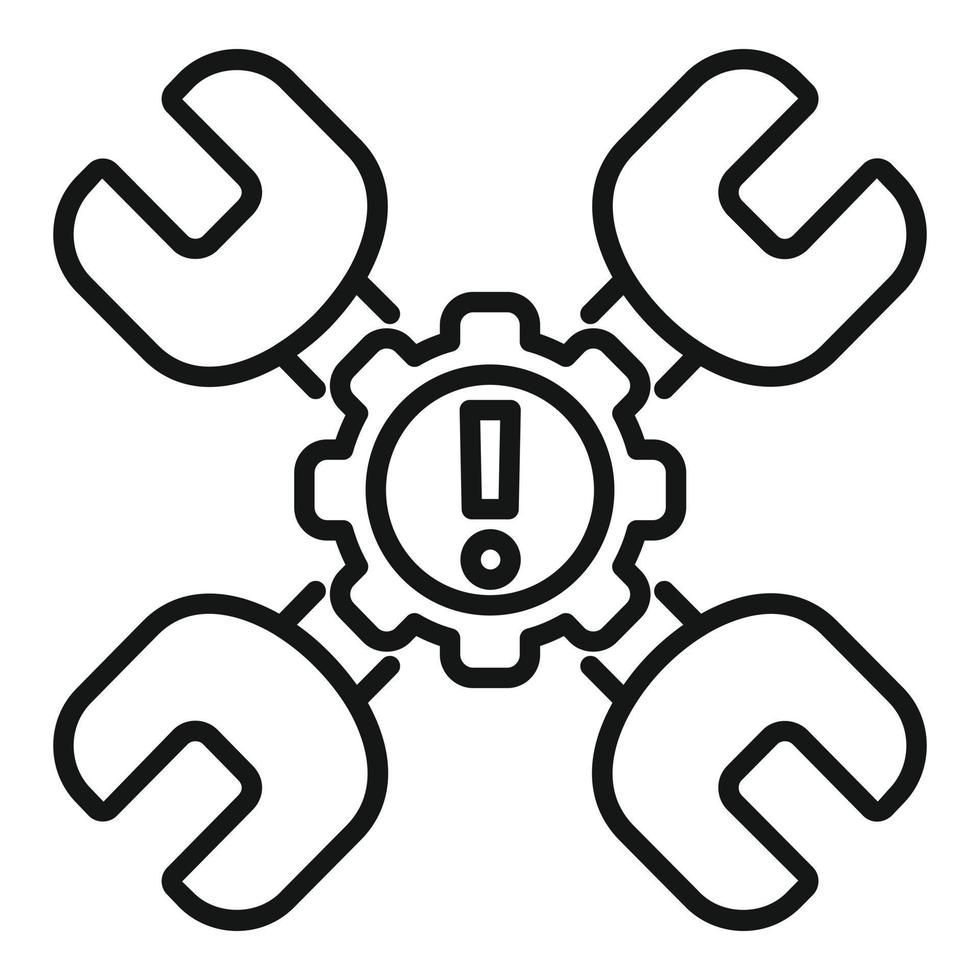 Key solution icon outline vector. Creative problem vector