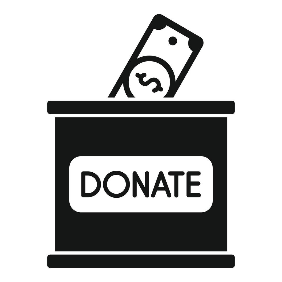 Donate money box icon simple vector. Charity help vector