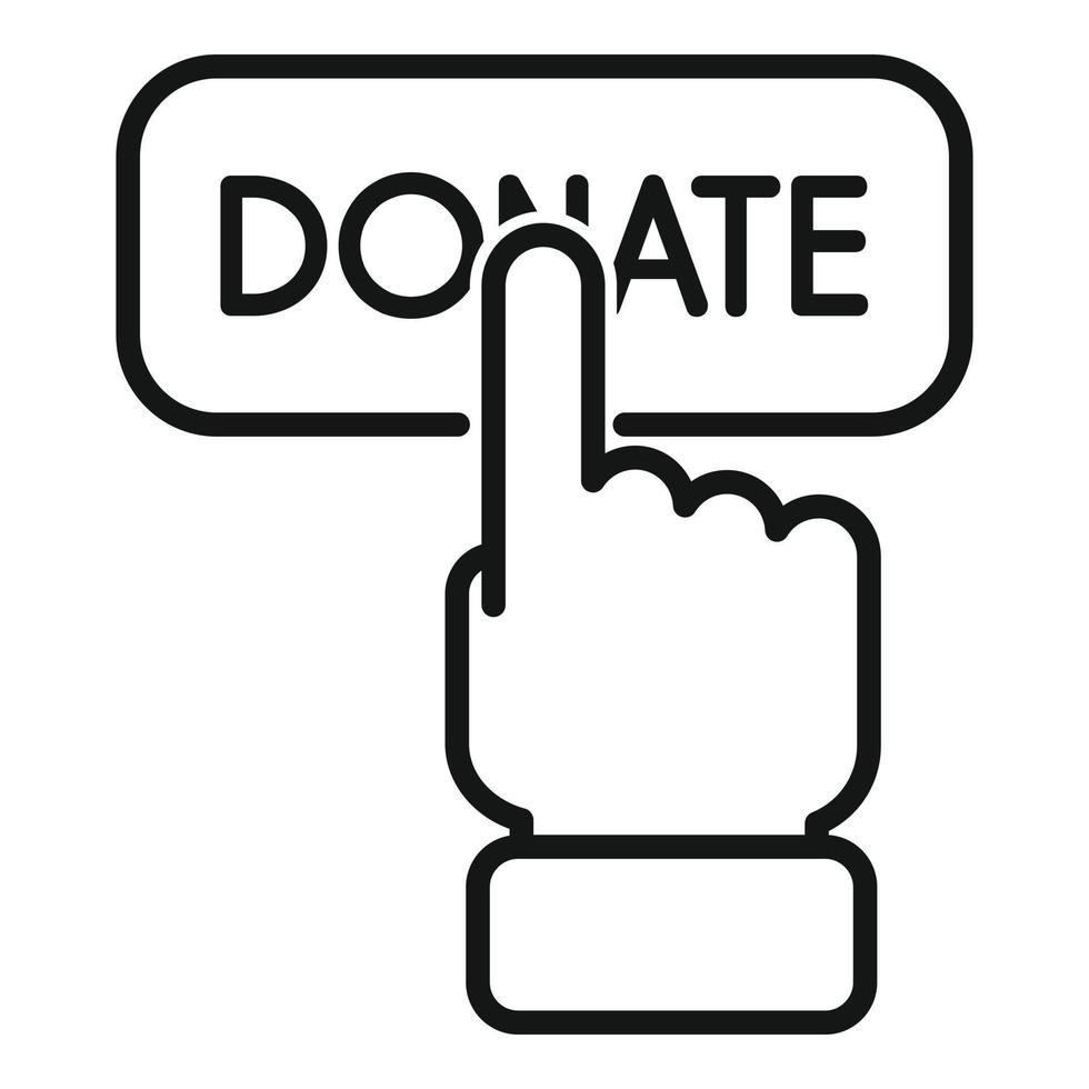 Donate click button icon outline vector. Charity help vector