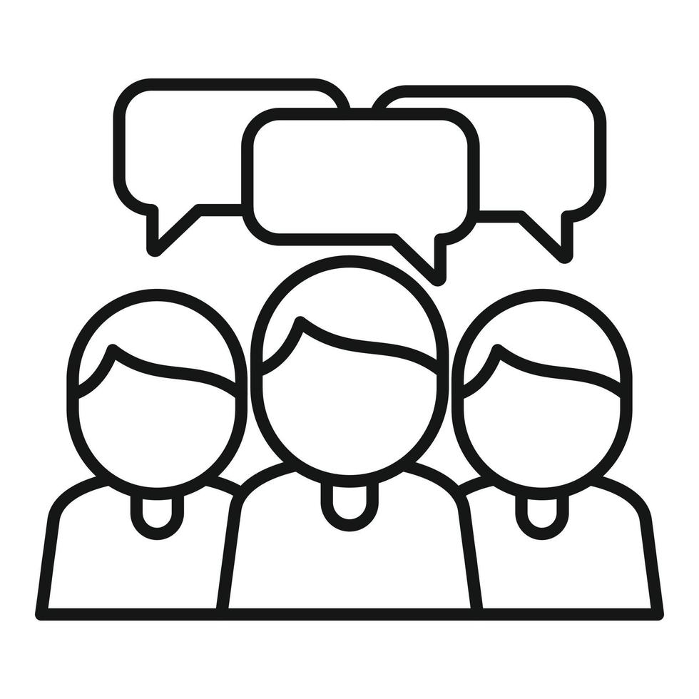 People group icon outline vector. Social meeting vector