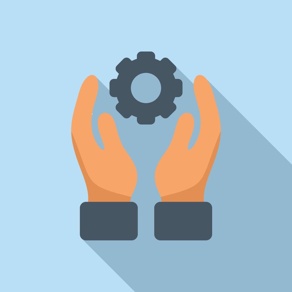 Keep gear solution icon flat vector. Business problem vector