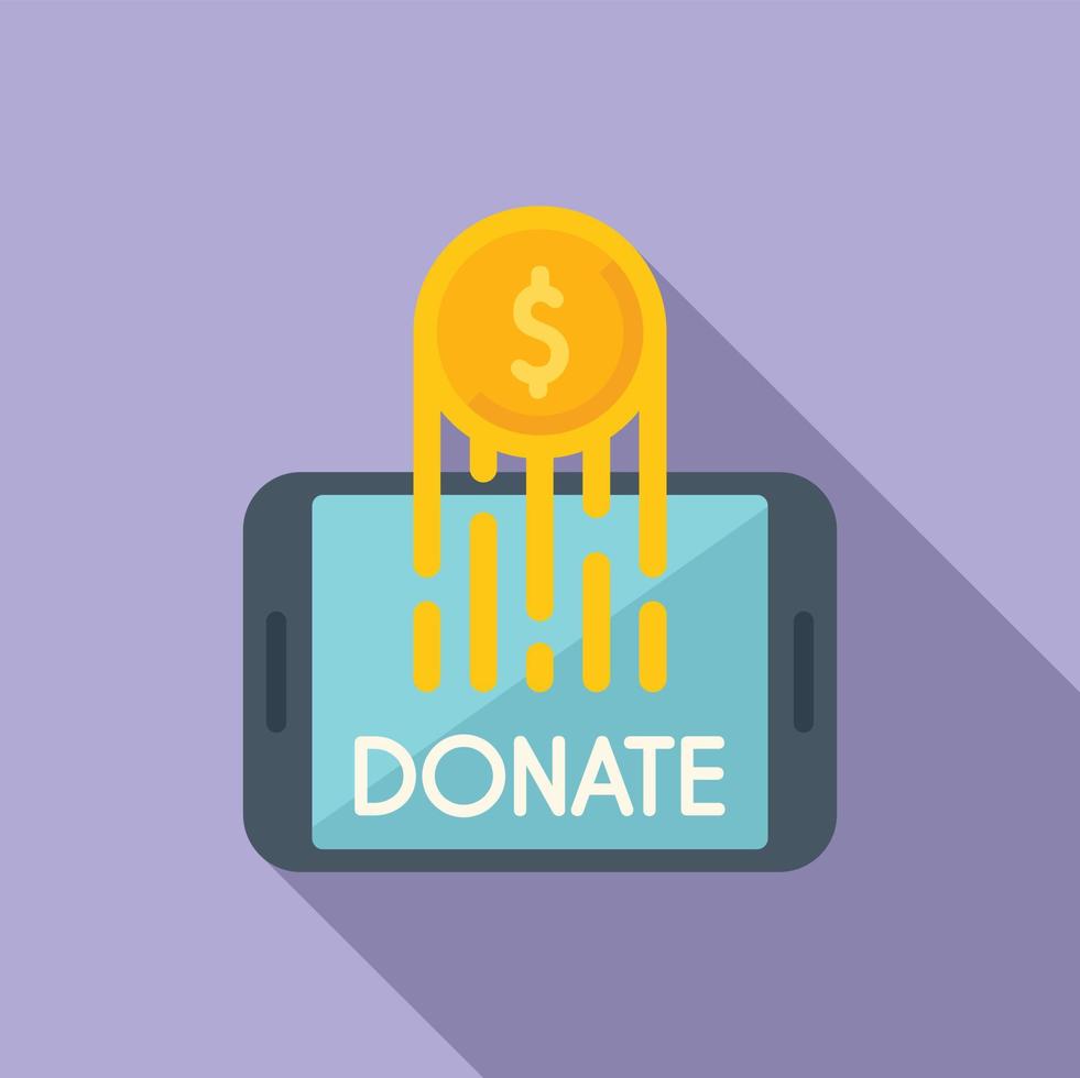 Donate online money icon flat vector. Help gift vector