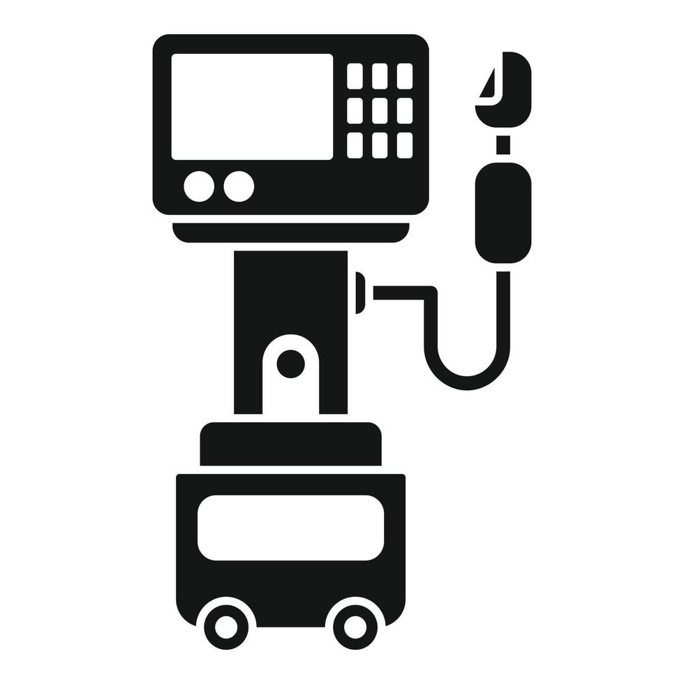 vector simple del icono de la máquina respiratoria. paciente medico