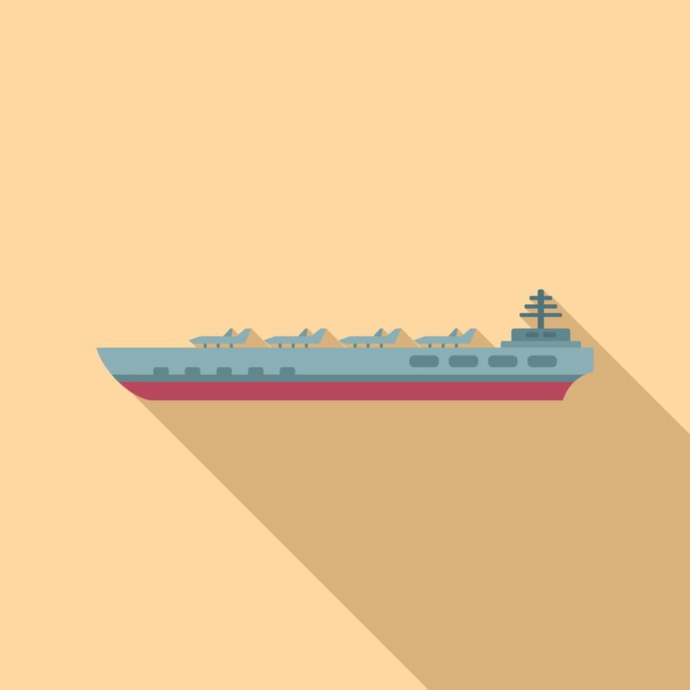 Plane aircraft carrier icon flat vector. Naval view vector