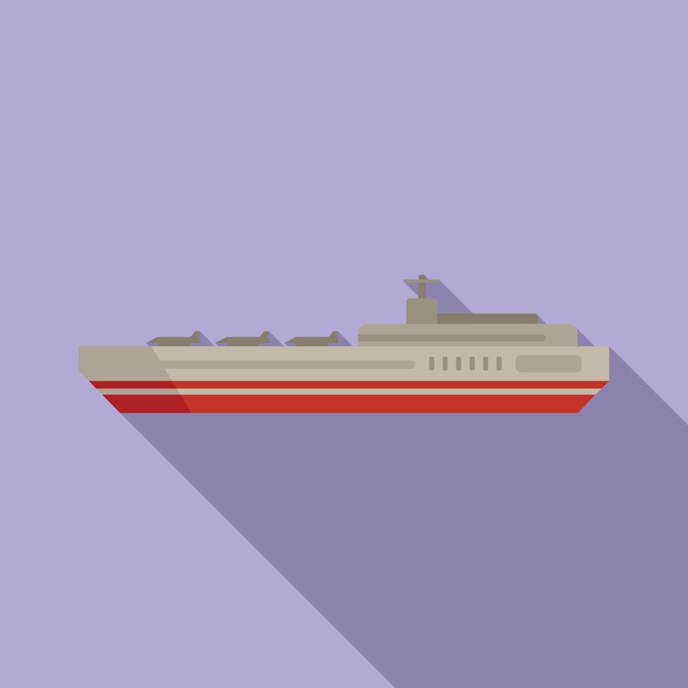 Fighter carrier icon flat vector. Naval view vector