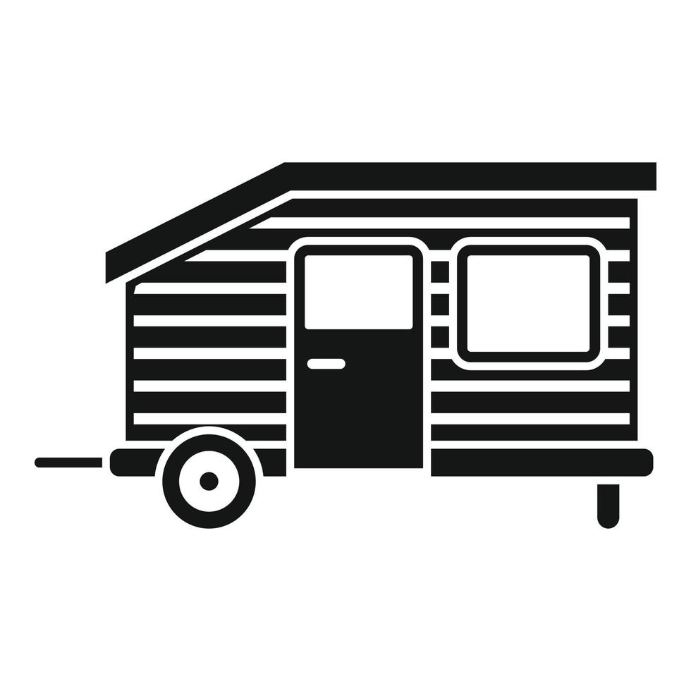 Travel trailer icon simple vector. Auto bus vector
