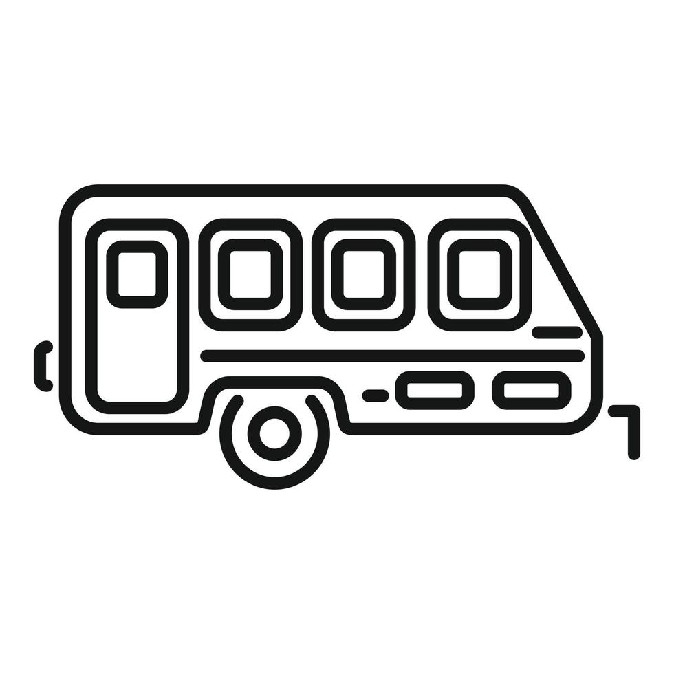 Auto camping icon outline vector. Car camper vector