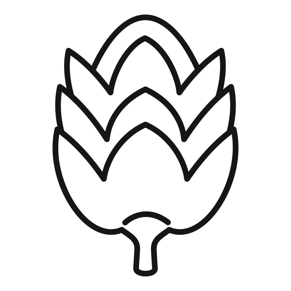 vector de contorno de icono de alcachofa vegetal. planta alimenticia