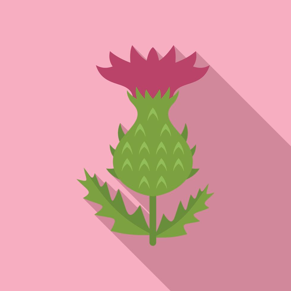 vector plano de icono de cardo de silimarina. planta de flores