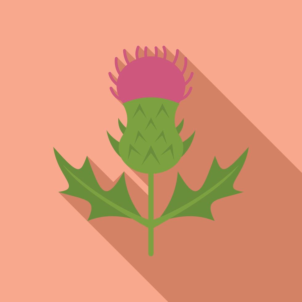 Thistle plant icon flat vector. Milk flower vector