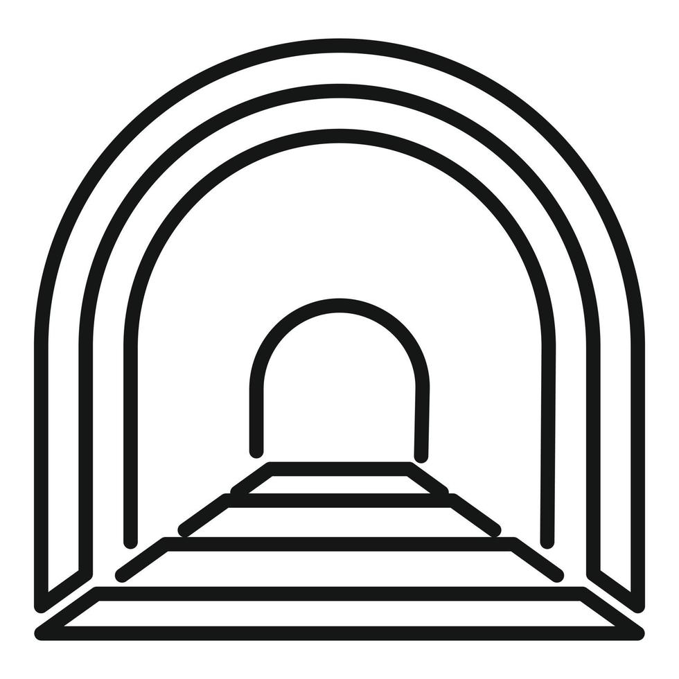 Train tunnel icon outline vector. View entrance vector