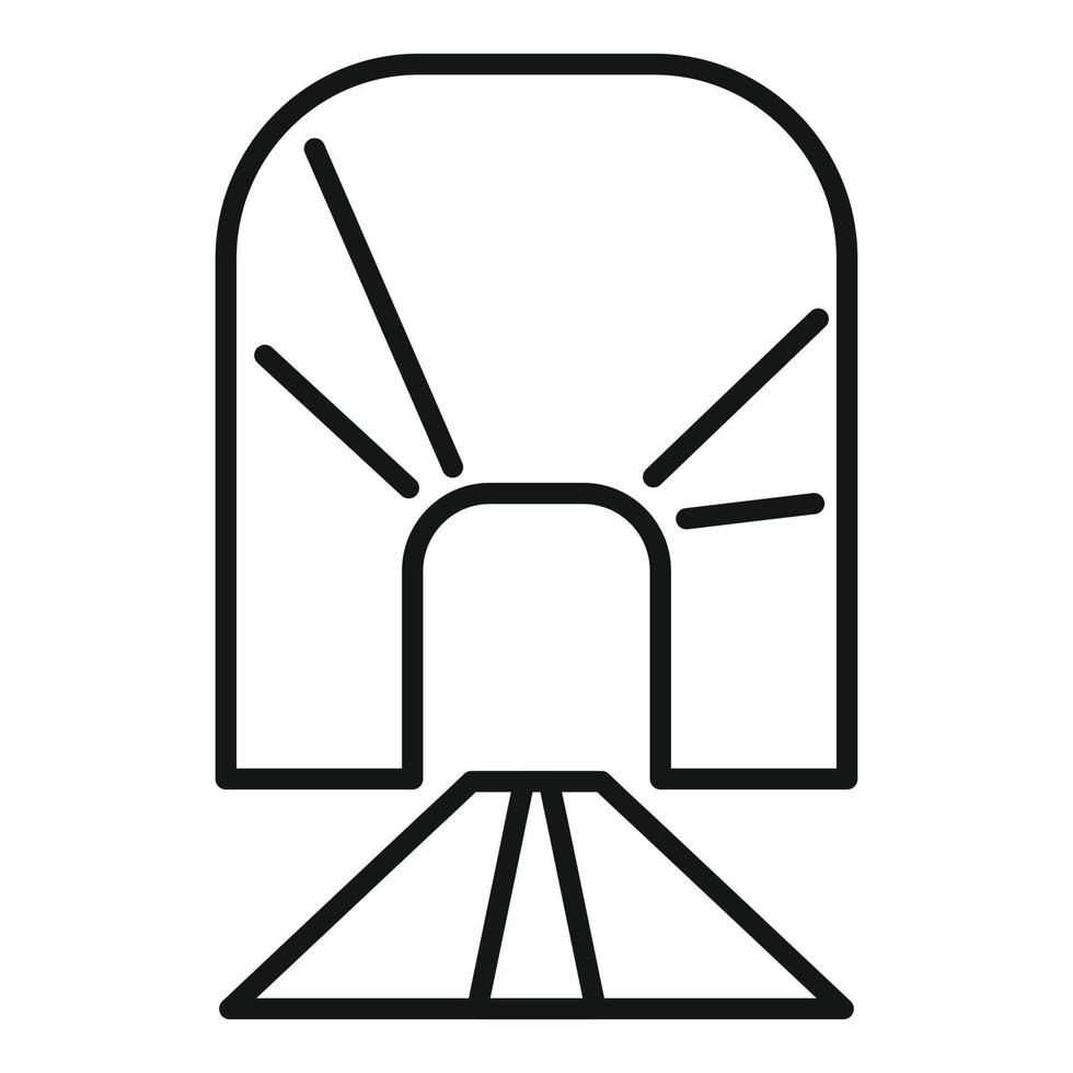 Asphalt tunnel icon outline vector. Car road vector