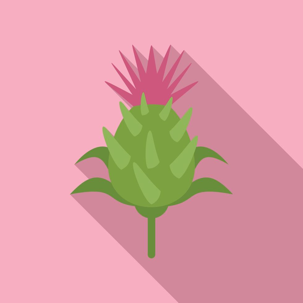 cardo flor icono vector plano. planta de silimarina