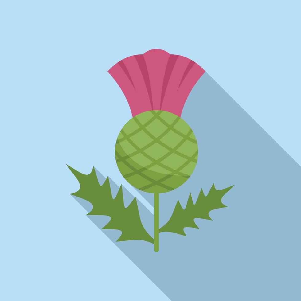 Milk thistle icon flat vector. Silymarin plant vector