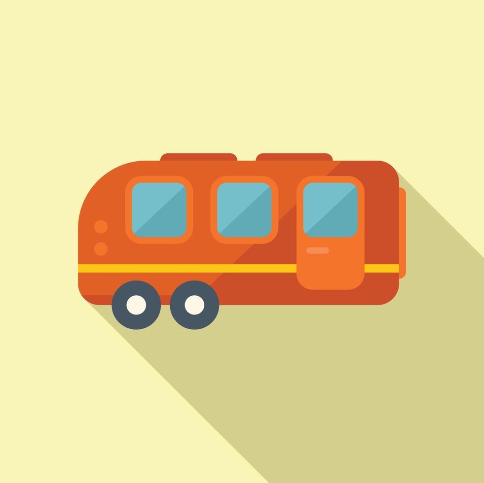 Auto camping icon flat vector. Car camper vector