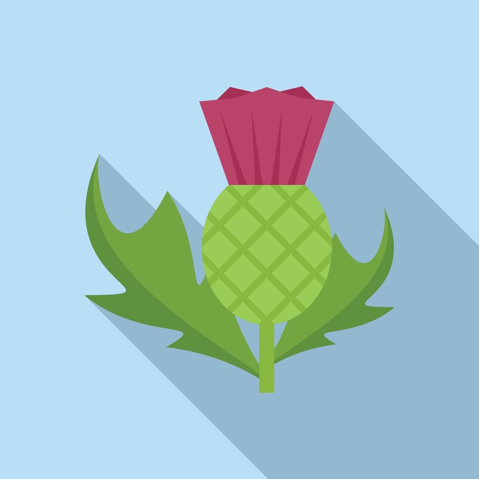 Marianum thistle icon flat vector. Flower milk vector