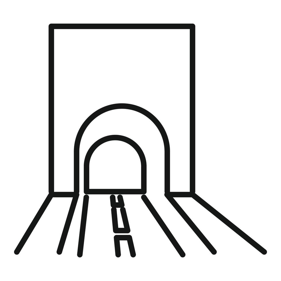 ver vector de contorno de icono de túnel. mina de piedra