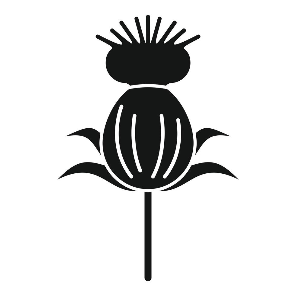 Thistle icon simple vector. Flower milk vector