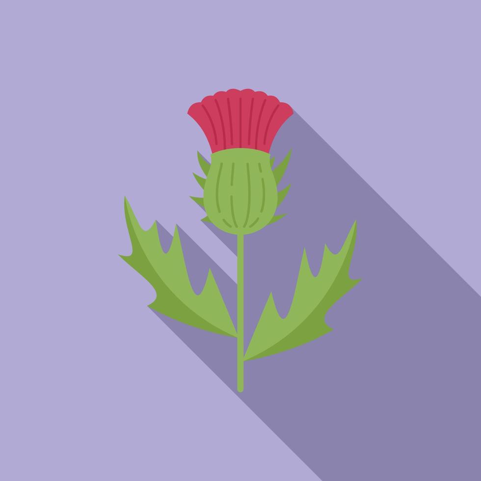 Cirsium thistle icon flat vector. Flower milk vector