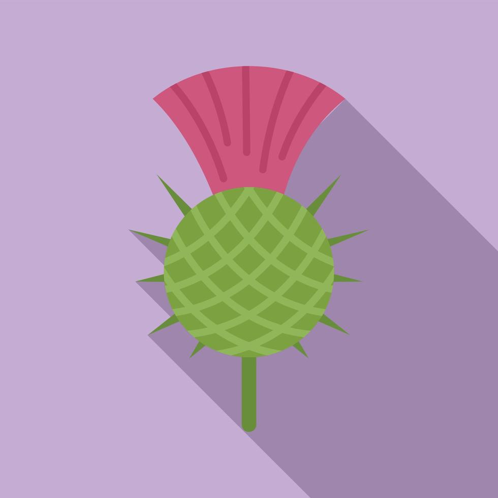 Thistle silybum icon flat vector. Flower scottish vector