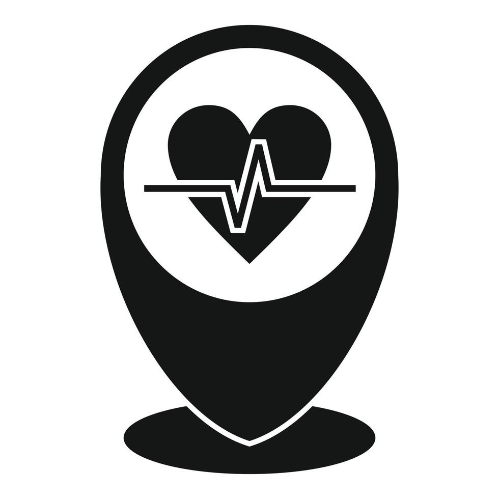 vector simple de icono de punto gps de telemedicina. Salud médica