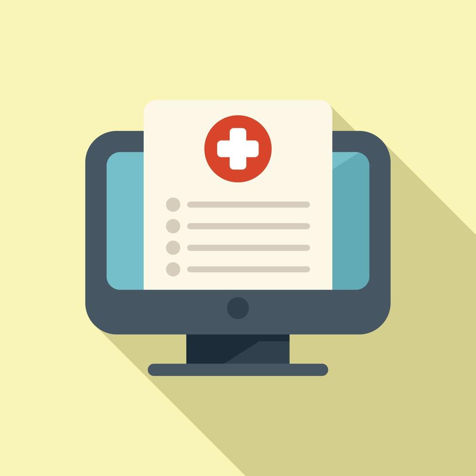 Video internet medicine icon flat vector. Medical care vector