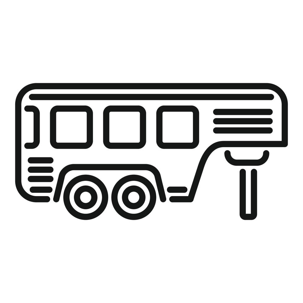 Big motorhome icon outline vector. Camper caravan vector