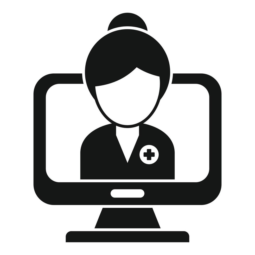 Old online doctor icon simple vector. Health patient vector