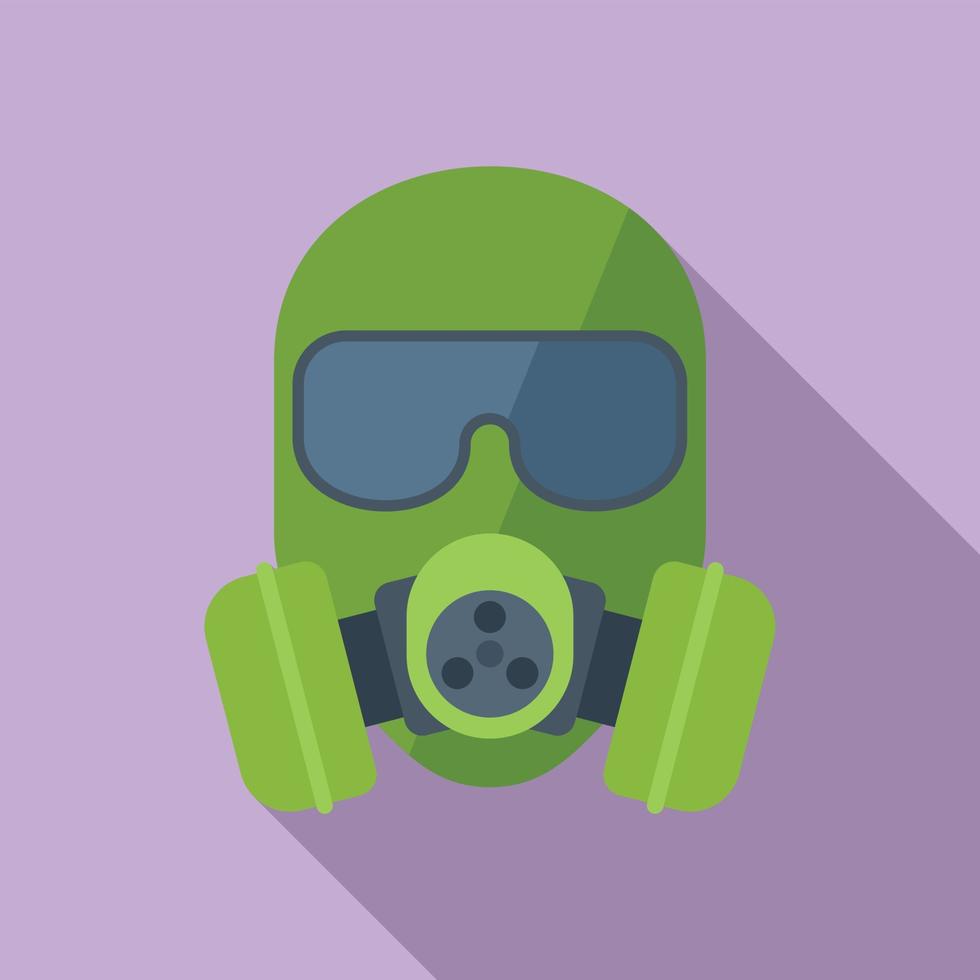 War gas mask icon flat vector. Toxic air vector