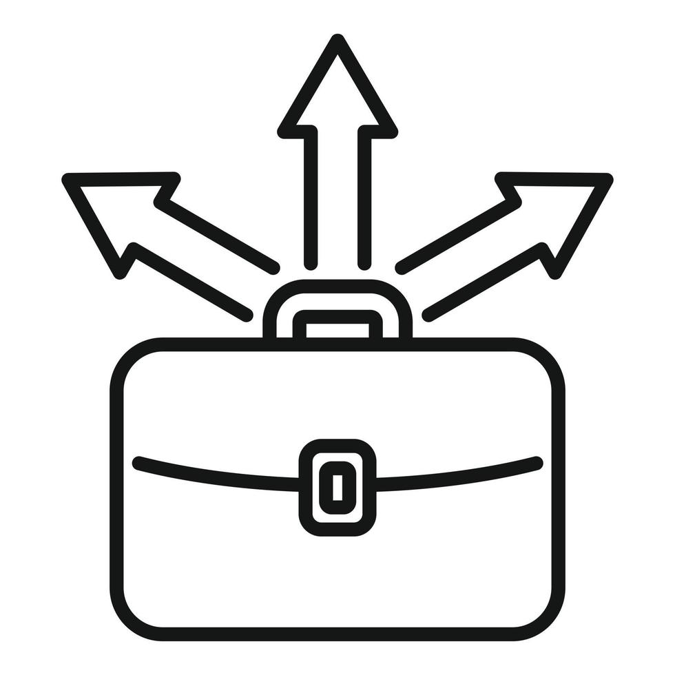 Business briefcase icon outline vector. Choose team vector