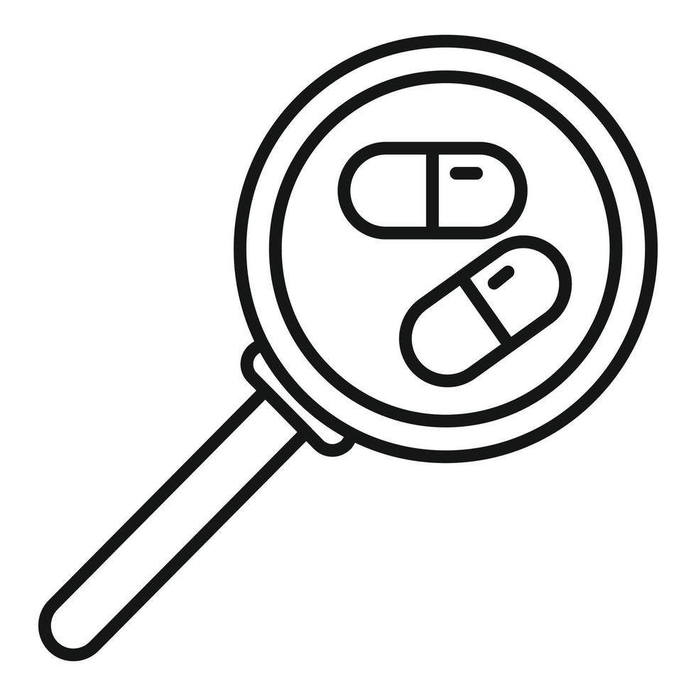 Search medical capsule icon outline vector. Online patient vector