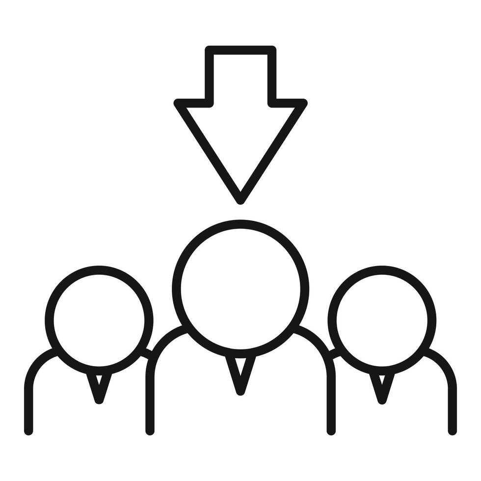 Team work icon outline vector. Success direction vector