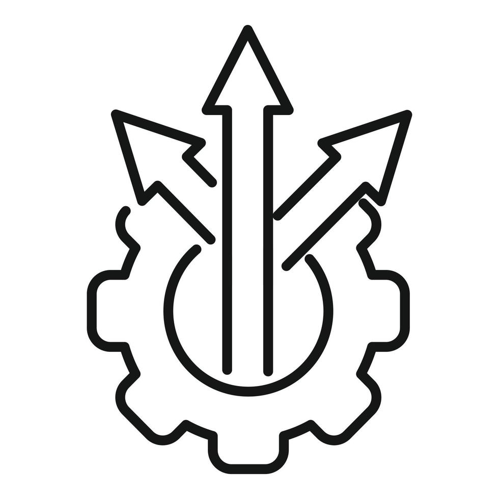 Solution gear icon outline vector. Work team vector