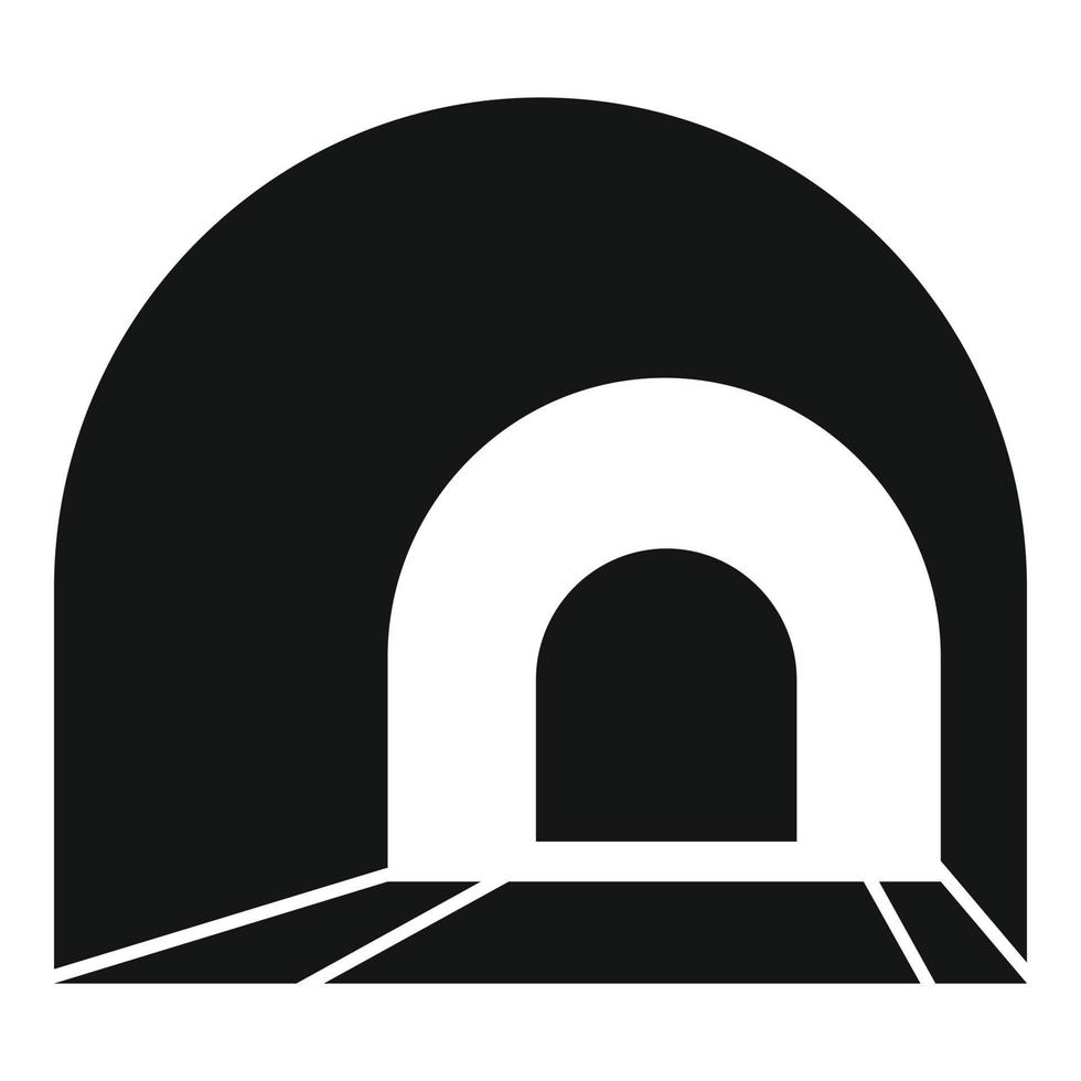 Mine tunnel icon simple vector. Car road vector