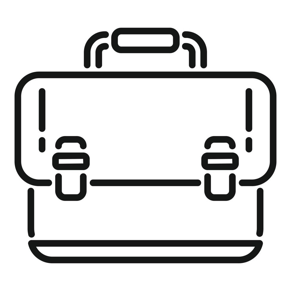 Manager briefcase icon outline vector. Document bag vector