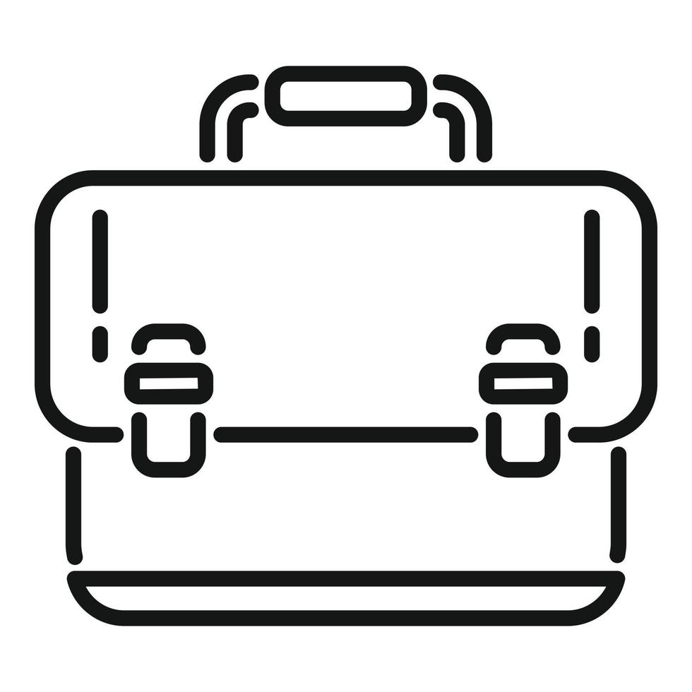 Manager briefcase icon outline vector. Document bag vector