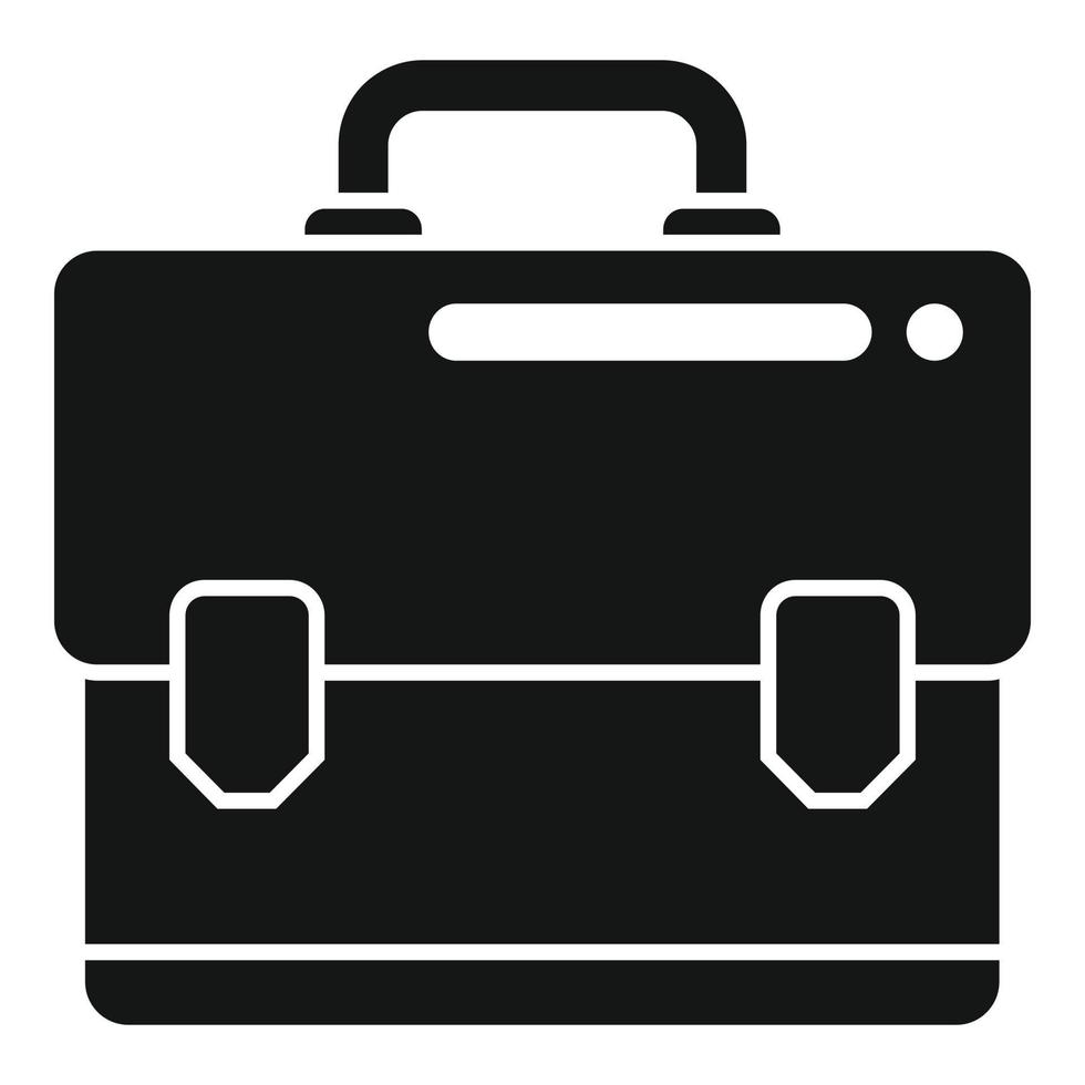 Holding briefcase icon simple vector. Work bag vector