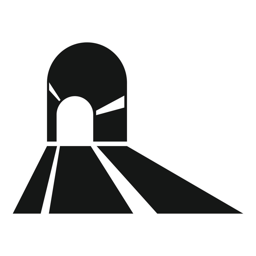 Tunnel entrance icon simple vector. Car road vector