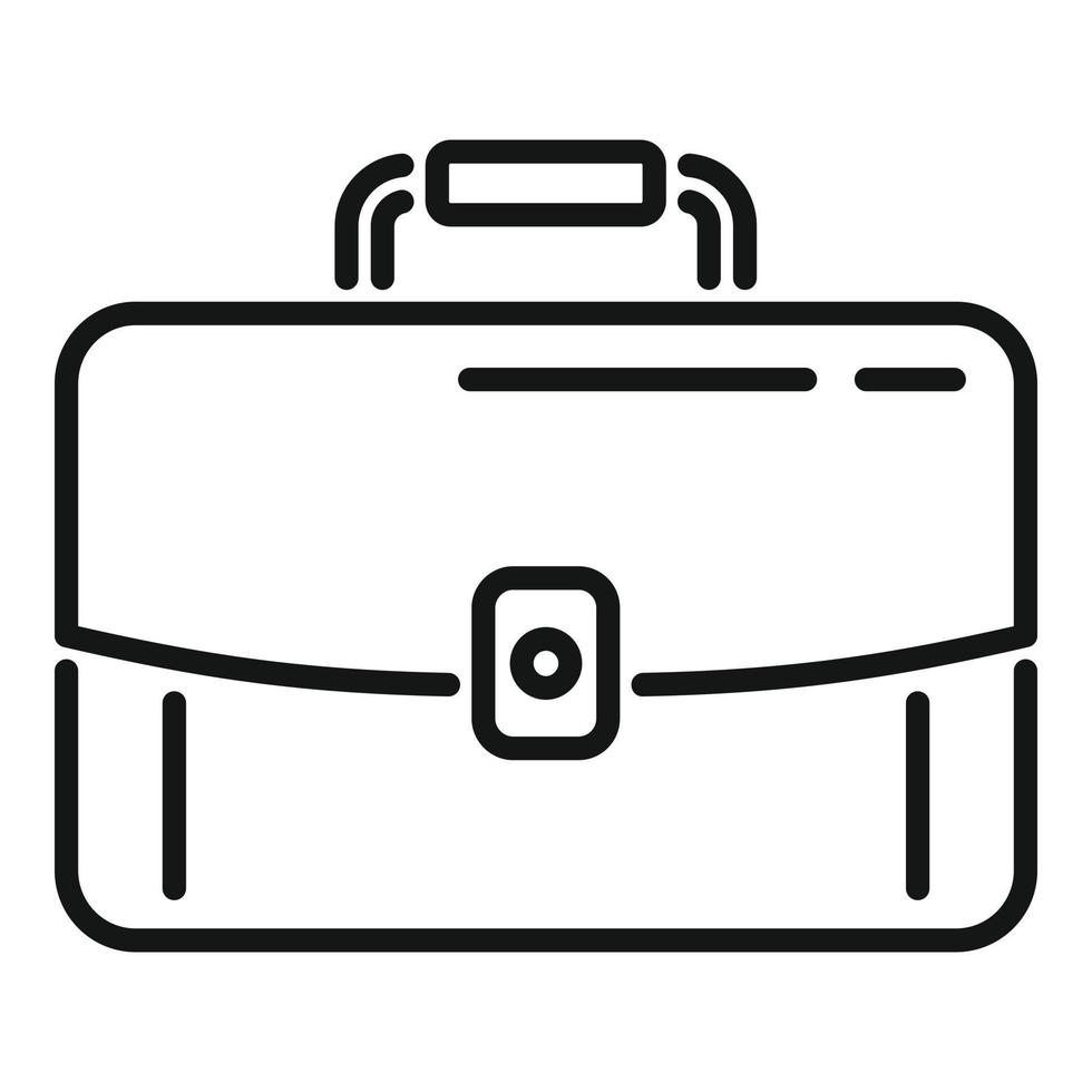 vector de contorno de icono de maletín de trabajo. bolsa de trabajo