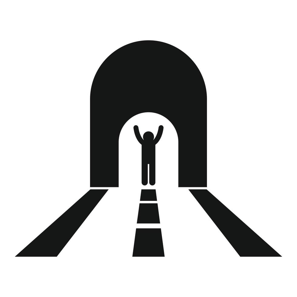 hombre en vector simple de icono de túnel. entrada de la carretera