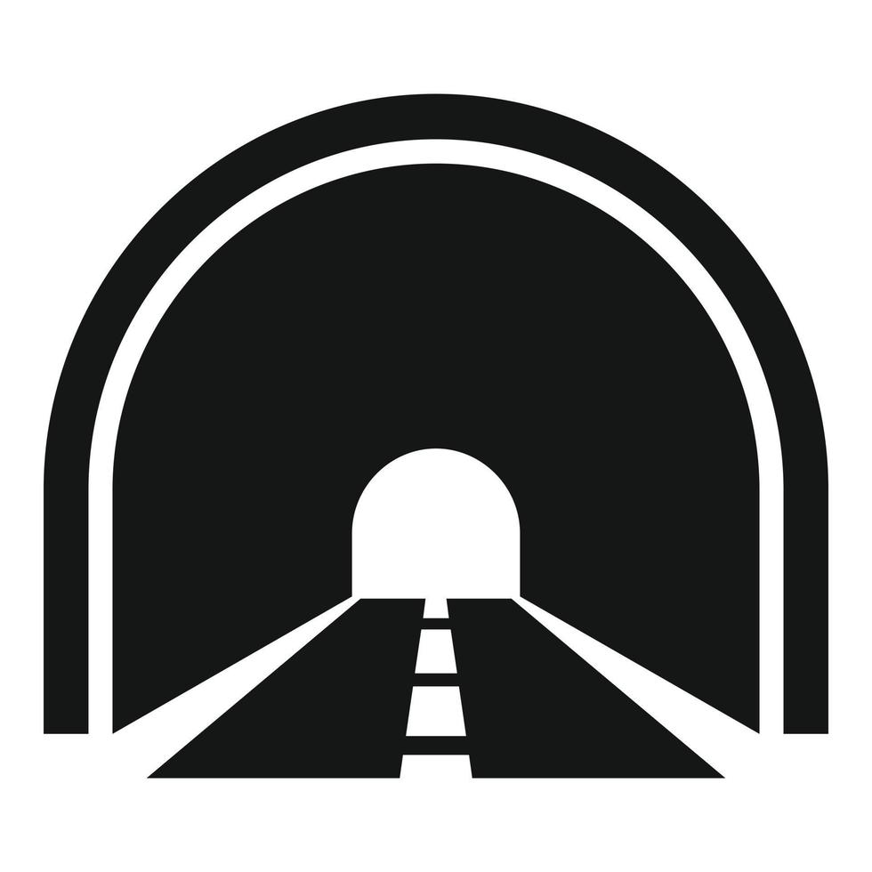 Road tunnel icon simple vector. Car entrance vector