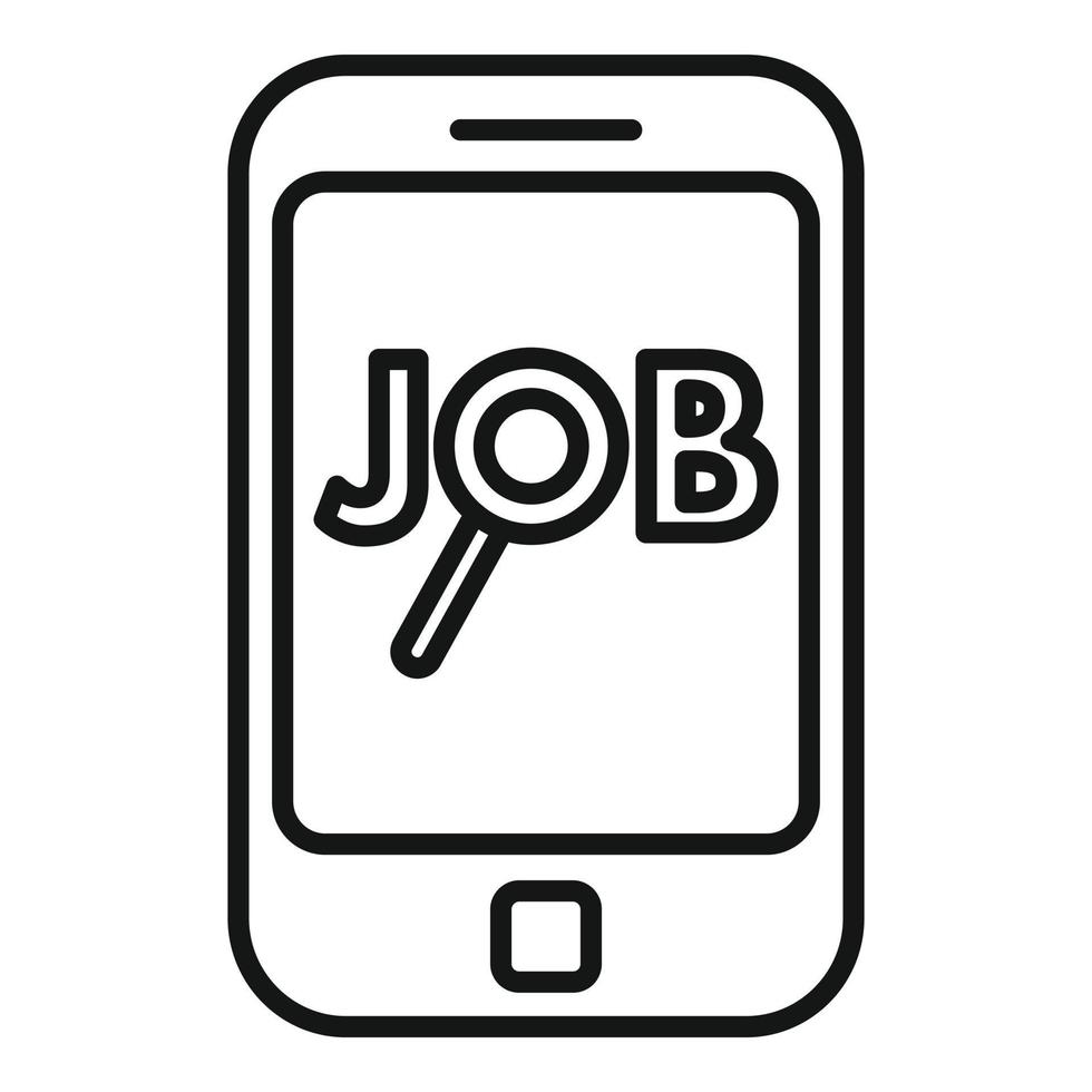 Phone job search icon outline vector. Online computer vector