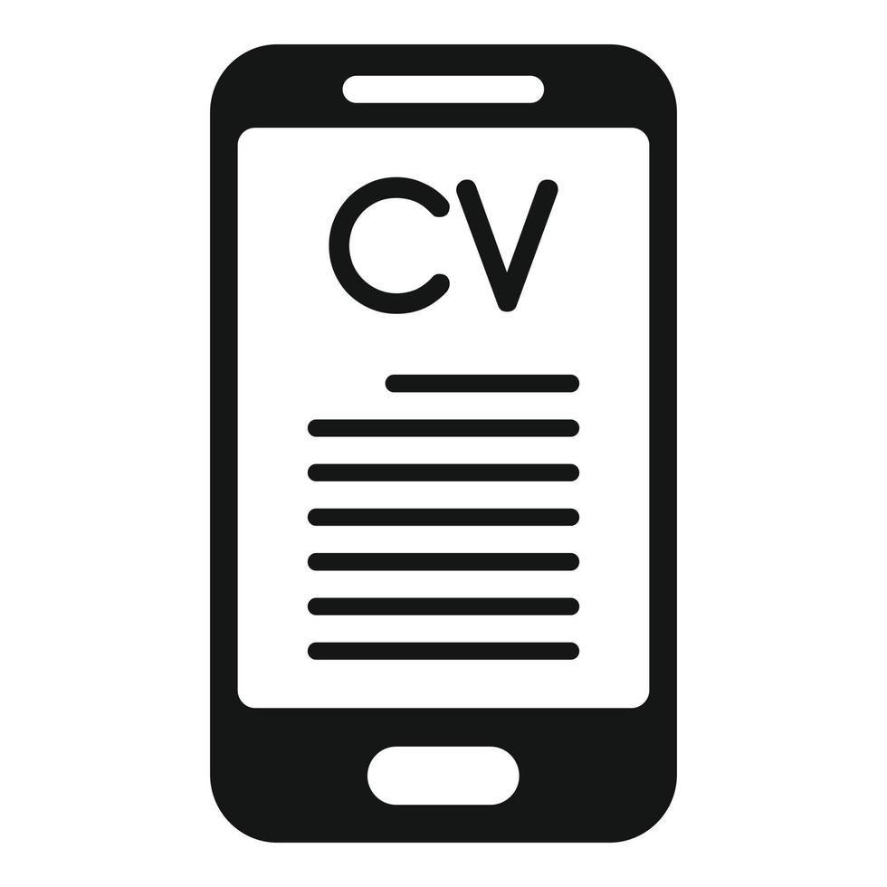 Cv phone icon simple vector. Internet work vector