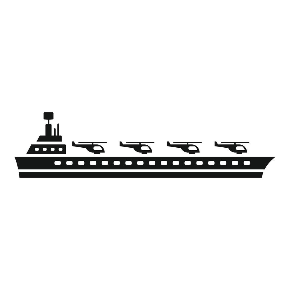 vector simple del icono del portaaviones. barco de la Armada