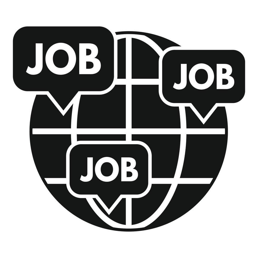 Global online job icon simple vector. Internet work vector